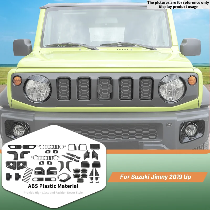

Carbon Fiber Car Exterior Decoration Cover Trim Kit for Suzuki Jimny 2019 Up Car Accessories