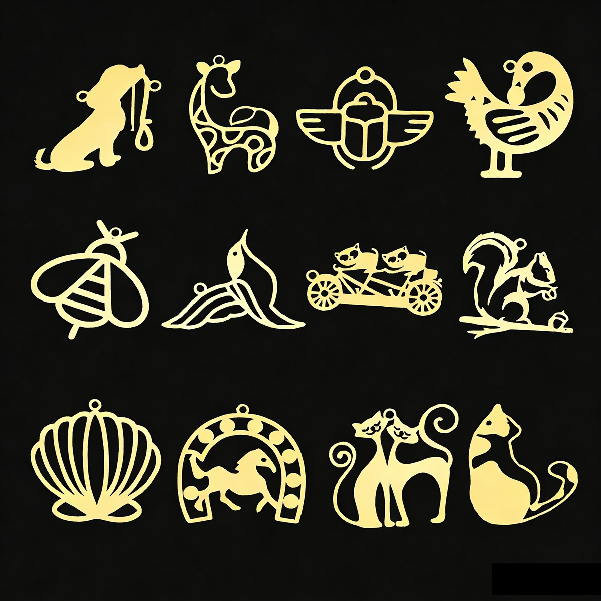 

3pcs Cute Dog Cat Bird Squirrel Charms Stainless Steel Hollow Animal Pendants For DIY Jewelry Making Necklace Bracelet Supplies