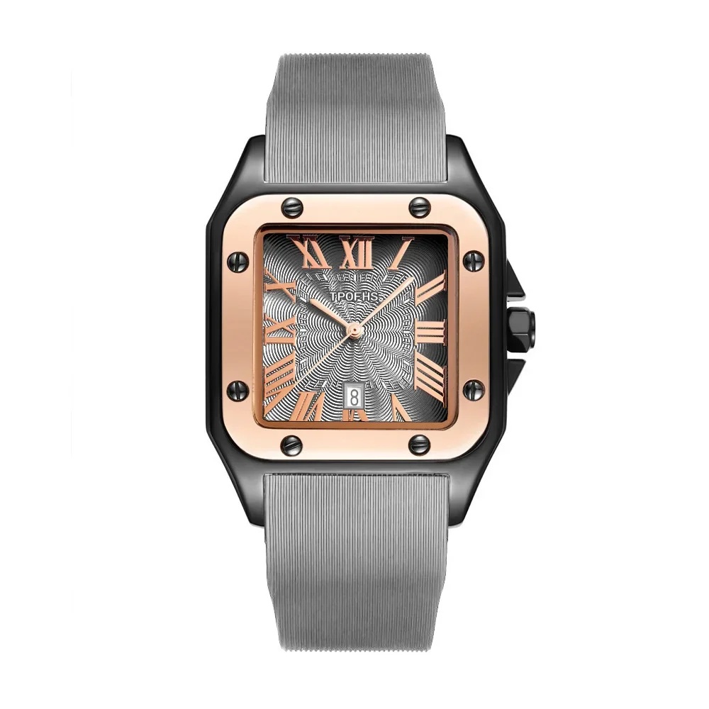 Quartz Movement  Roman Square Watches  Fashion Wristwatch Ladies Rose Gold Watches Gift For Girlfriend Men Clock Female