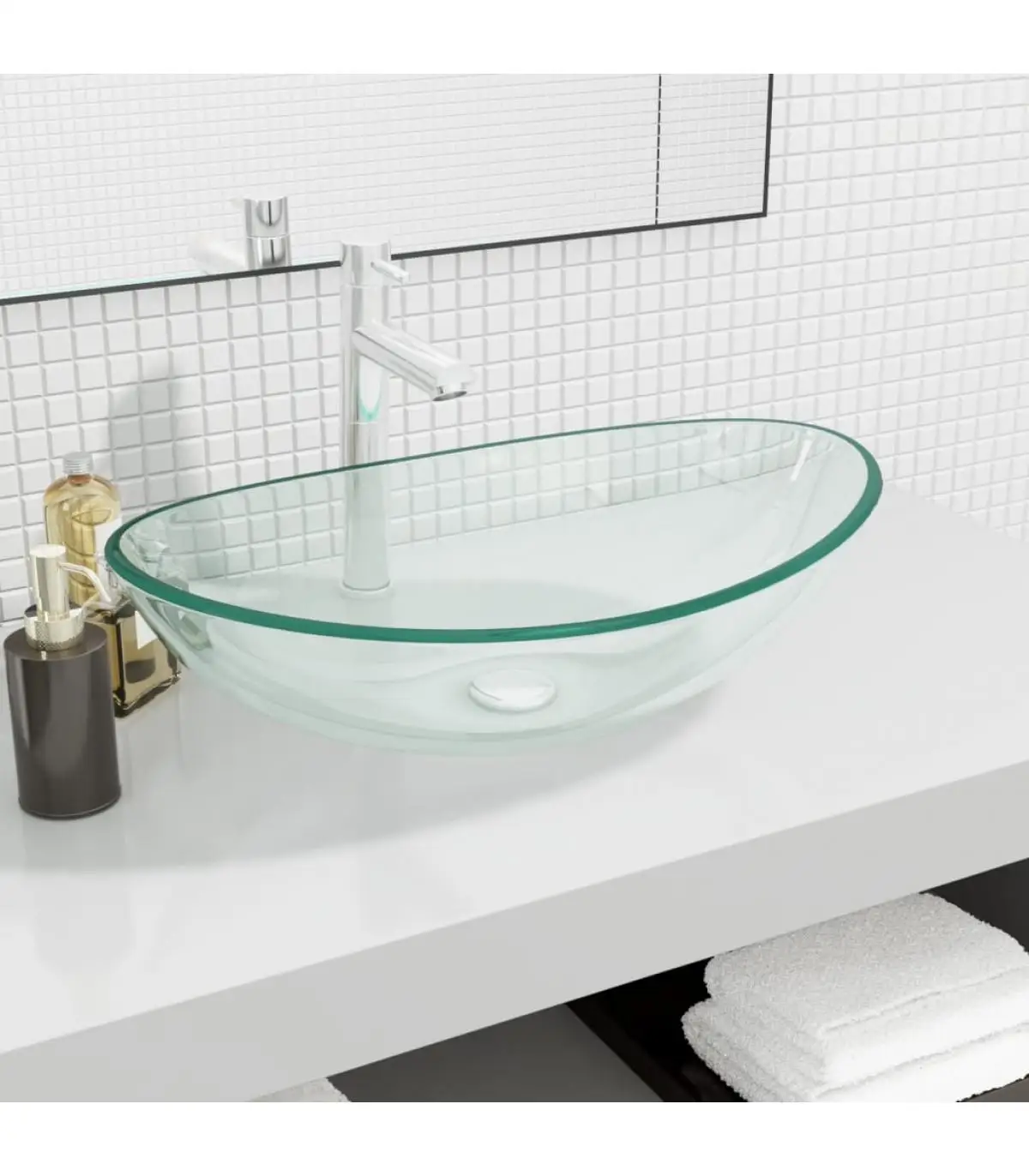 54,5x35x15,5 cm clear tempered glass basin sinks