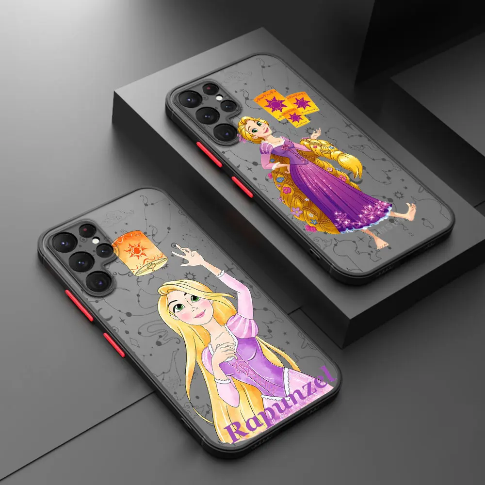 Tangled Rapunzel Disney For Samsung Galaxy S24 S23 S22 S21 S20 FE Ultra Plus S10 Lite 5G Frosted Translucent phone case