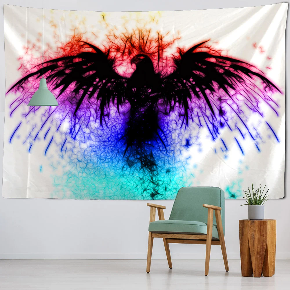 Beautiful Peacock tapestry, flame bird art decoration, wall hanging cloth, hippie home, dormitory wall background poster