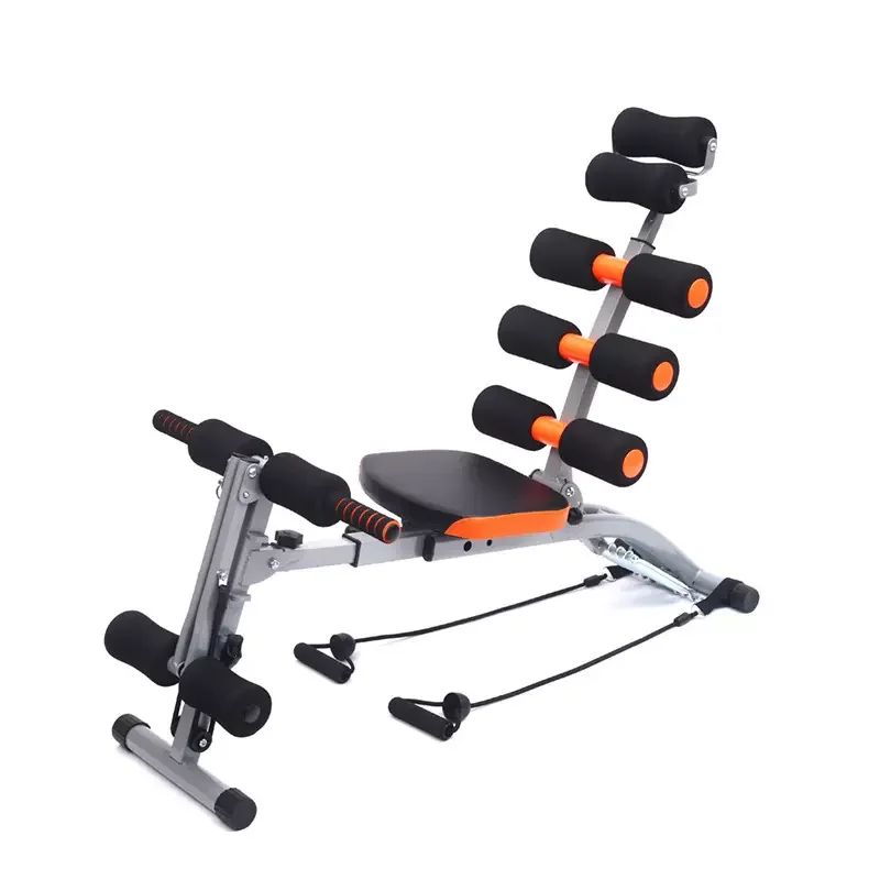 6 in 1 Abdominal Trainer Core fitness Exercise Chair with Foam Roller Handles Level Adjustable Fitness Crunches