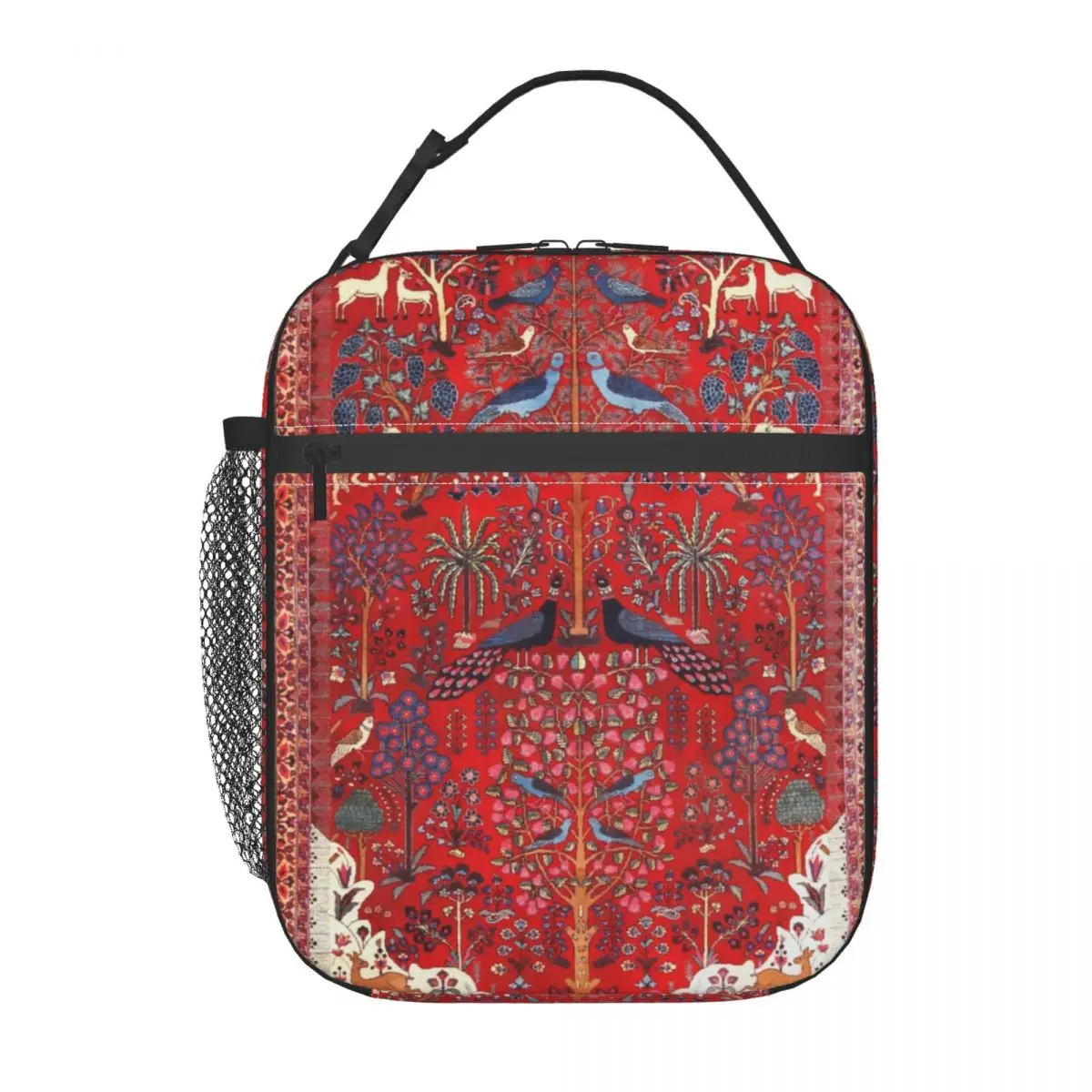 Tree Of Life Animal Garden Persian Rug Insulated Lunch Bags Work School Bohemian Waterproof Cooler Thermal Lunch Box Women Kids