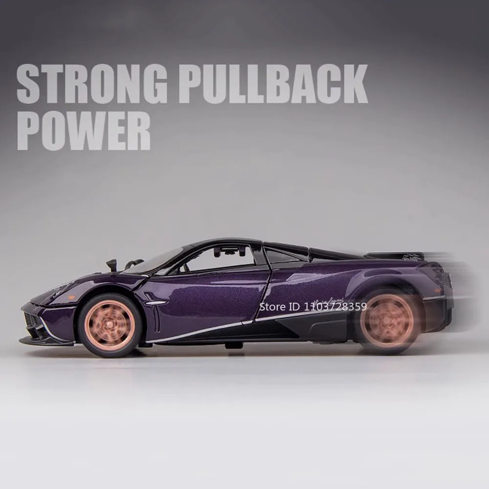 لعبة 1:32 باجاني هوايرا دينستيا BC نموذج السيارات الخارقة سبيكة دييكاست سيارات رياضية صغيرة أبواب ضوء الصوت مفتوحة التراجع هدايا الاطفال