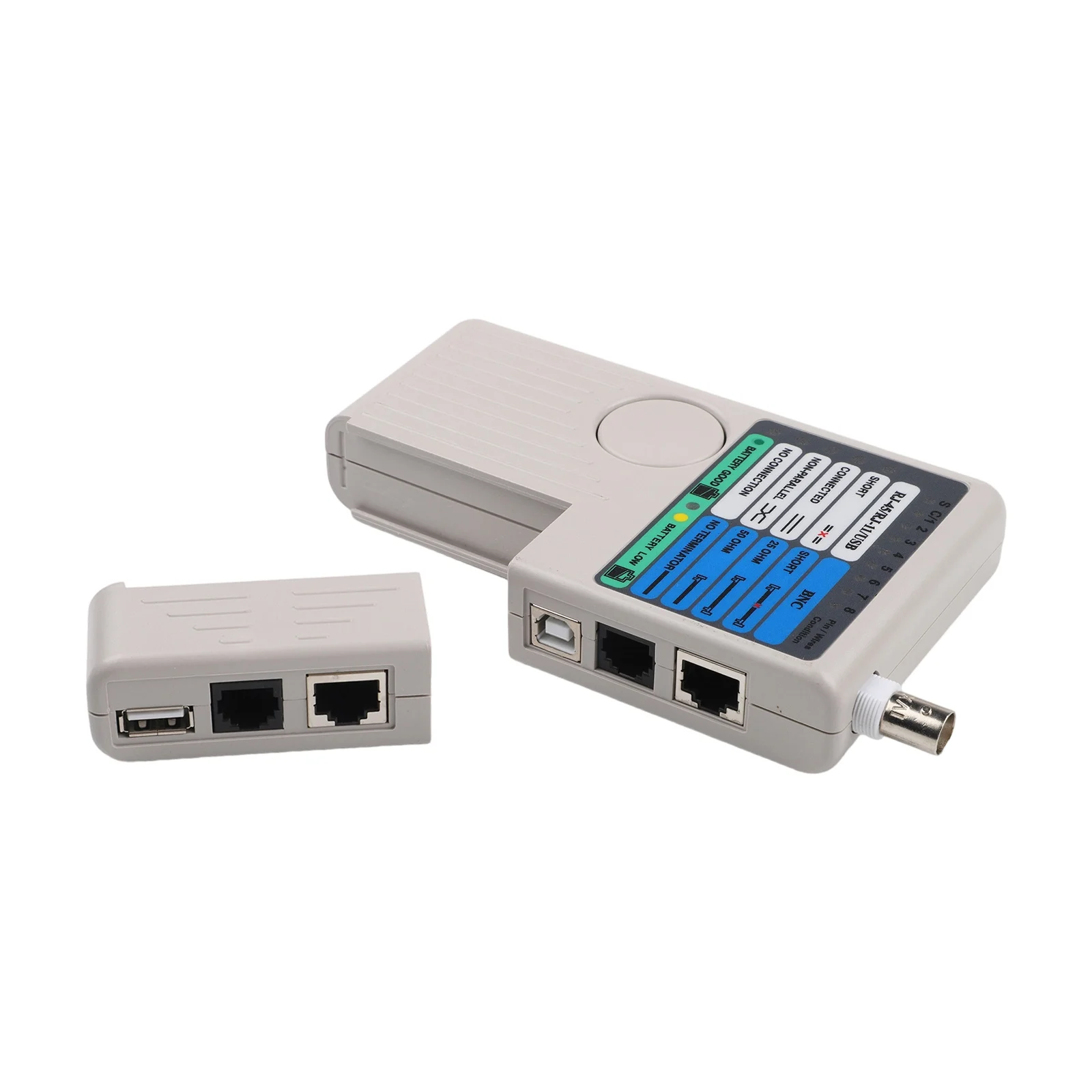 ETCSRJ11 4In1 Network Cable Tester for RJ45 RJ11 USB BNC Tests Installed and Patch Cords with LED Indicators and Buzzer