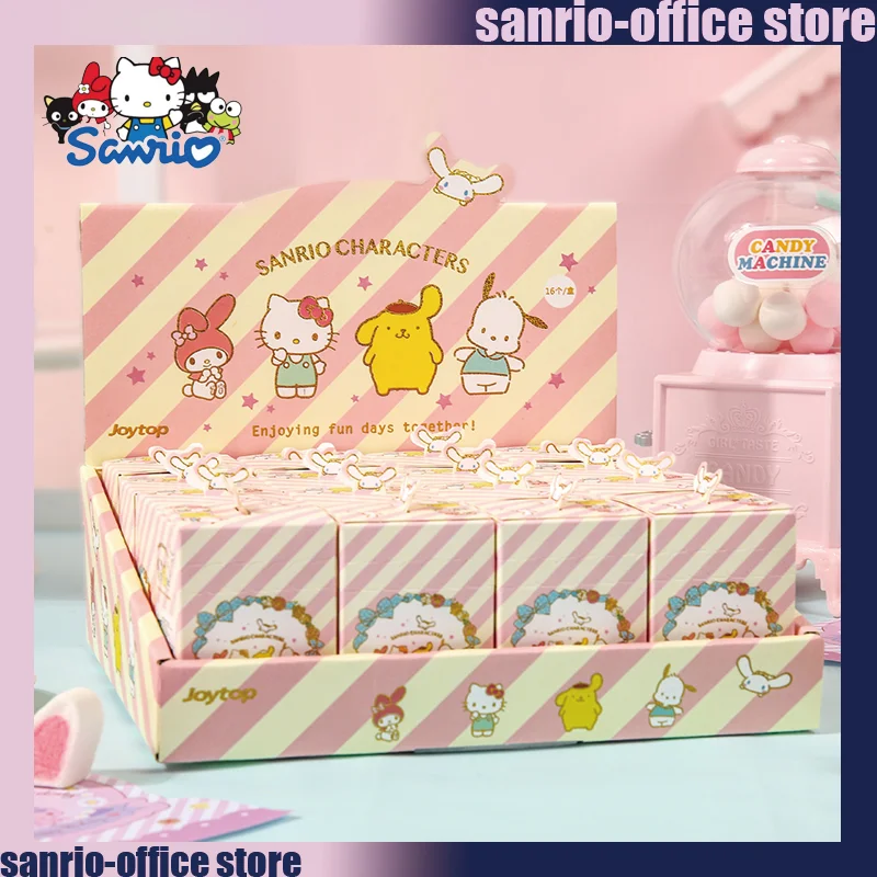 16pcs Sanrio Candy Series Cartoon Hand Account Stickers Surprise Box Pom Pom Purin Hellokitty Tape Stickers Decor Stationary