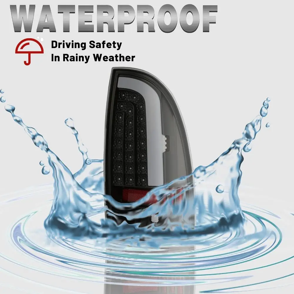 Lentille de fumée boîtier noir 2005-2015 Toyota Tacoma type C barre de Tube LED feux arrière avec frein arrière et clignotant