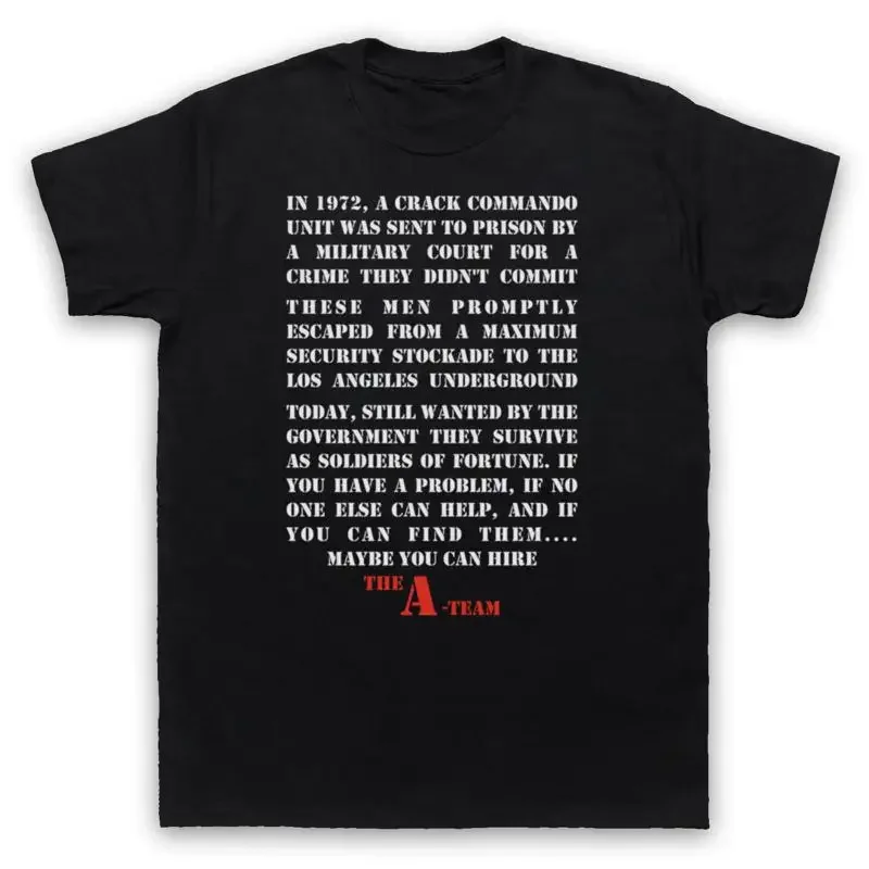 A TEAM INTRO THEME MAYBE YOU CAN HIRE 80'S ACTION TV MENS WOMENS T SHIRT