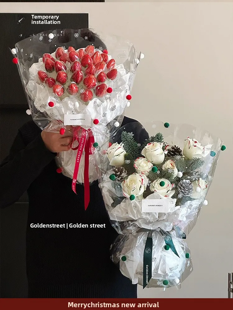 

Утолщенная бумага OPP Cisas для упаковки цветочных букетов, бумага с эффектом плавающих снежинок, флористические принадлежности