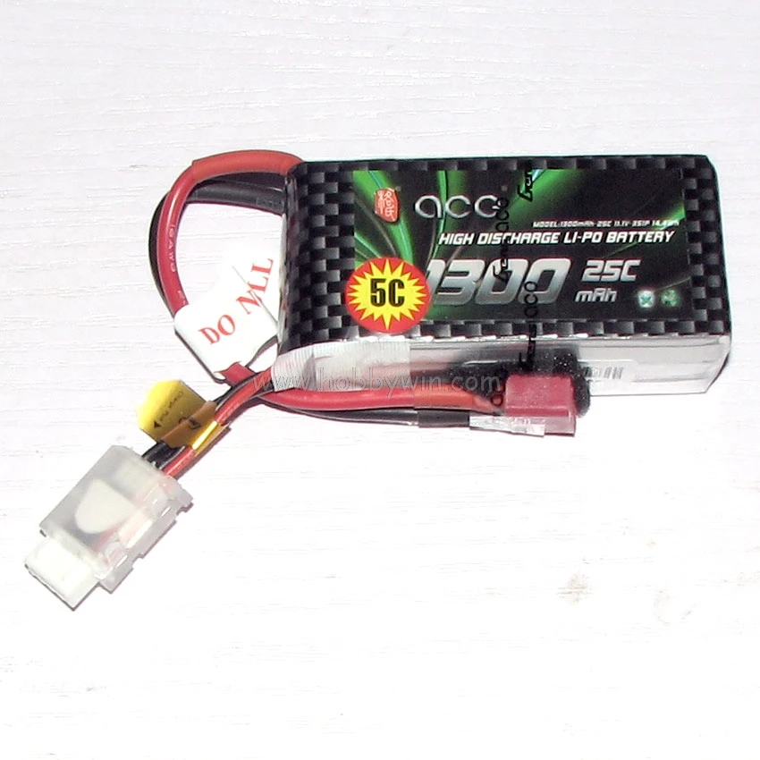 

ACE 11.1V/3S 1300mAh 25C LiPo battery Burst Disharge 50C/64A T plug discharge RC model Lipoly power pack