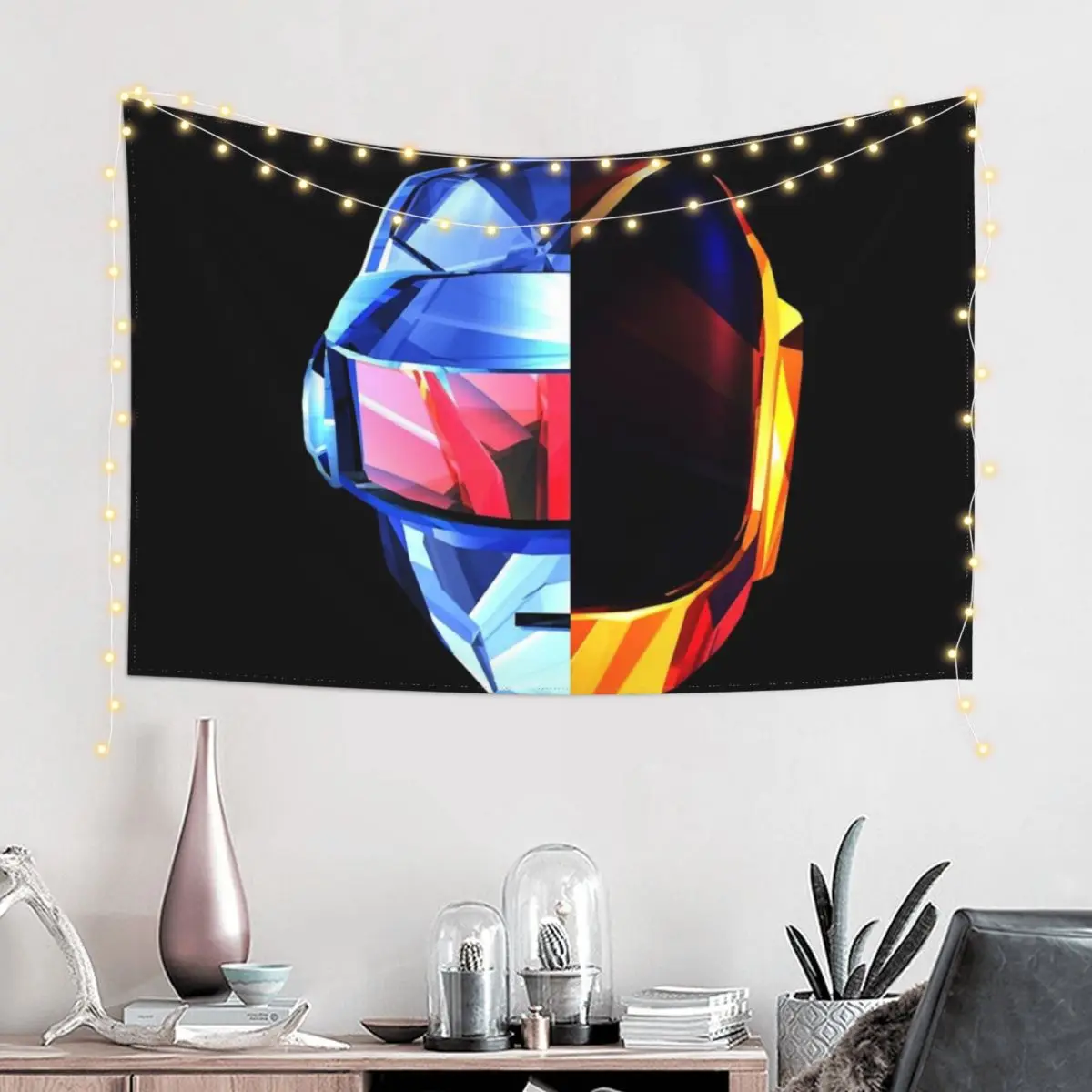 

Daft Punk Tapestry Aesthetic Home Decor Tapete For The Wall Carpet Wall Japanese Room Decor Tapestry