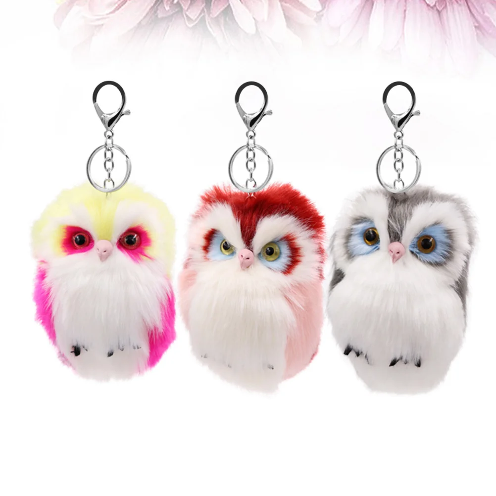 

3Pcs Cute Owl Keychain Pendant Fashionable Key Ring Decoration for Keys Bags Phones Gift Idea Set of 3 Keychain