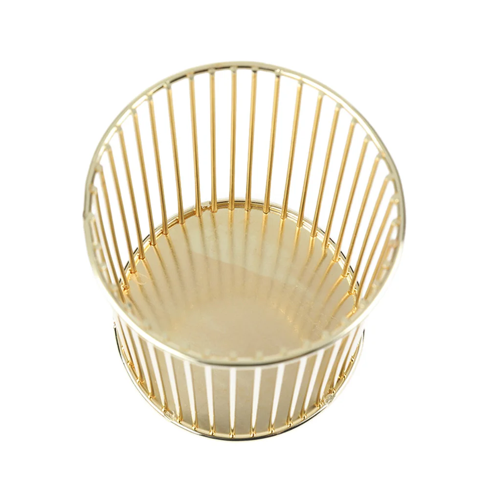 

Iron Gold Pen Holder Hollow Out Desktop Brush Pot Creative Pencil Holder Nordic Style Stationery Bucket Iron Brush Pot