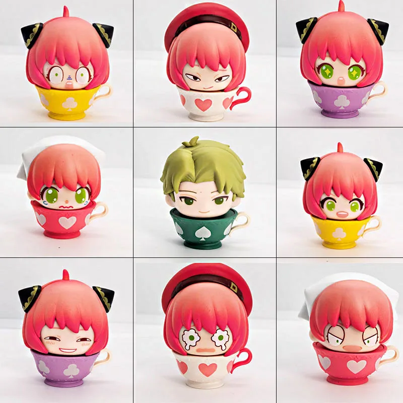 SPYFAMILY Afternoon Tea Time Mini Dolls Q Version Figures Model Twilight Anya Forger Yor Toy Anime Characters Ornaments Gifts