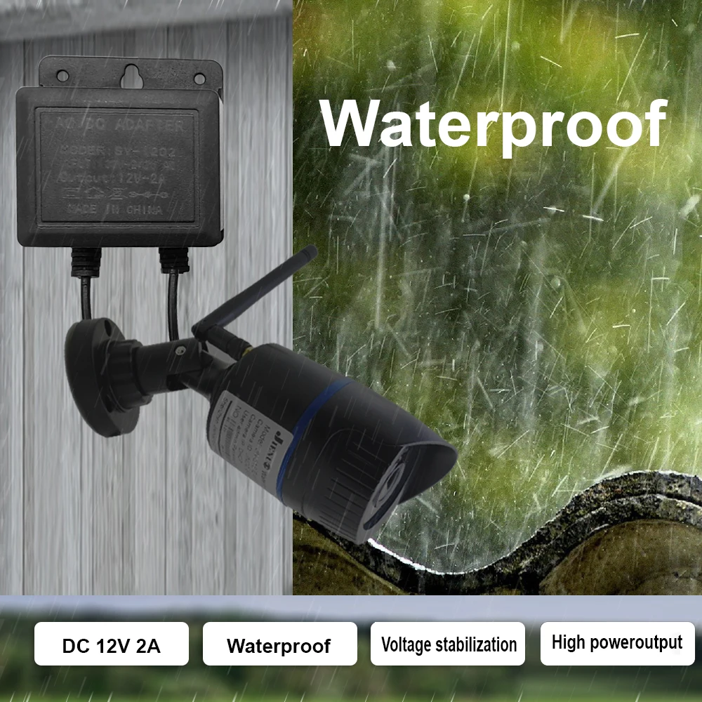 DC12V 2A Wasserdicht EU Stecker Netzteil für CCTV Sicherheit Kamera NVR DVR Ladegerät AC100-240V Eingang UNS Stecker Power