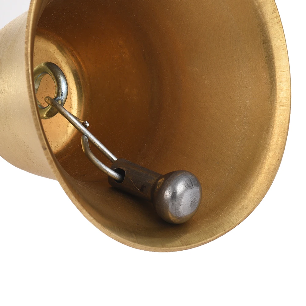 جرس حلقة نحاسي بمقبض خشبي ، جرس مكالمة بصوت عال ، جرس مكتب ، ديكور مهرجان الزفاف ، إنذار خط الغذاء للمدرسة #4