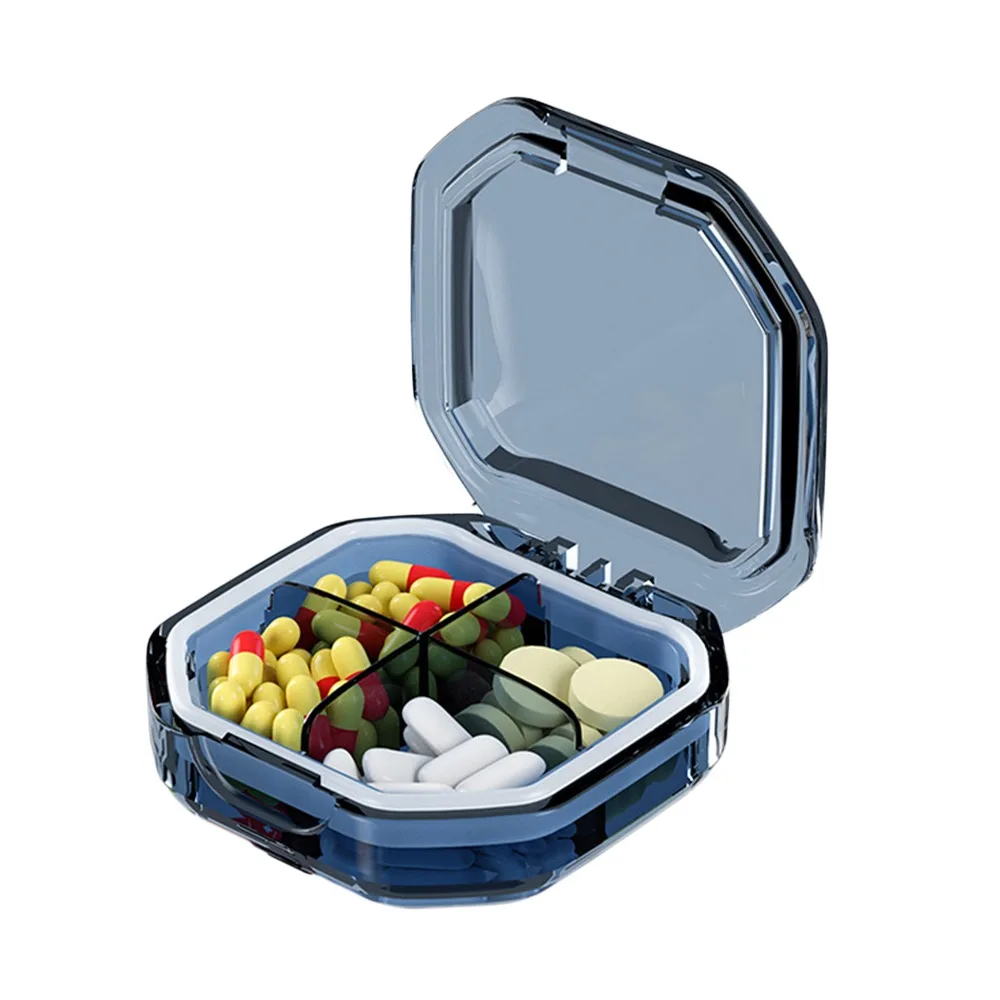 

Креативная мини-коробка для таблеток, портативный еженедельный органайзер для таблеток, чехол 4/6 сеток, пылезащитный органайзер для лекарств, таблетки