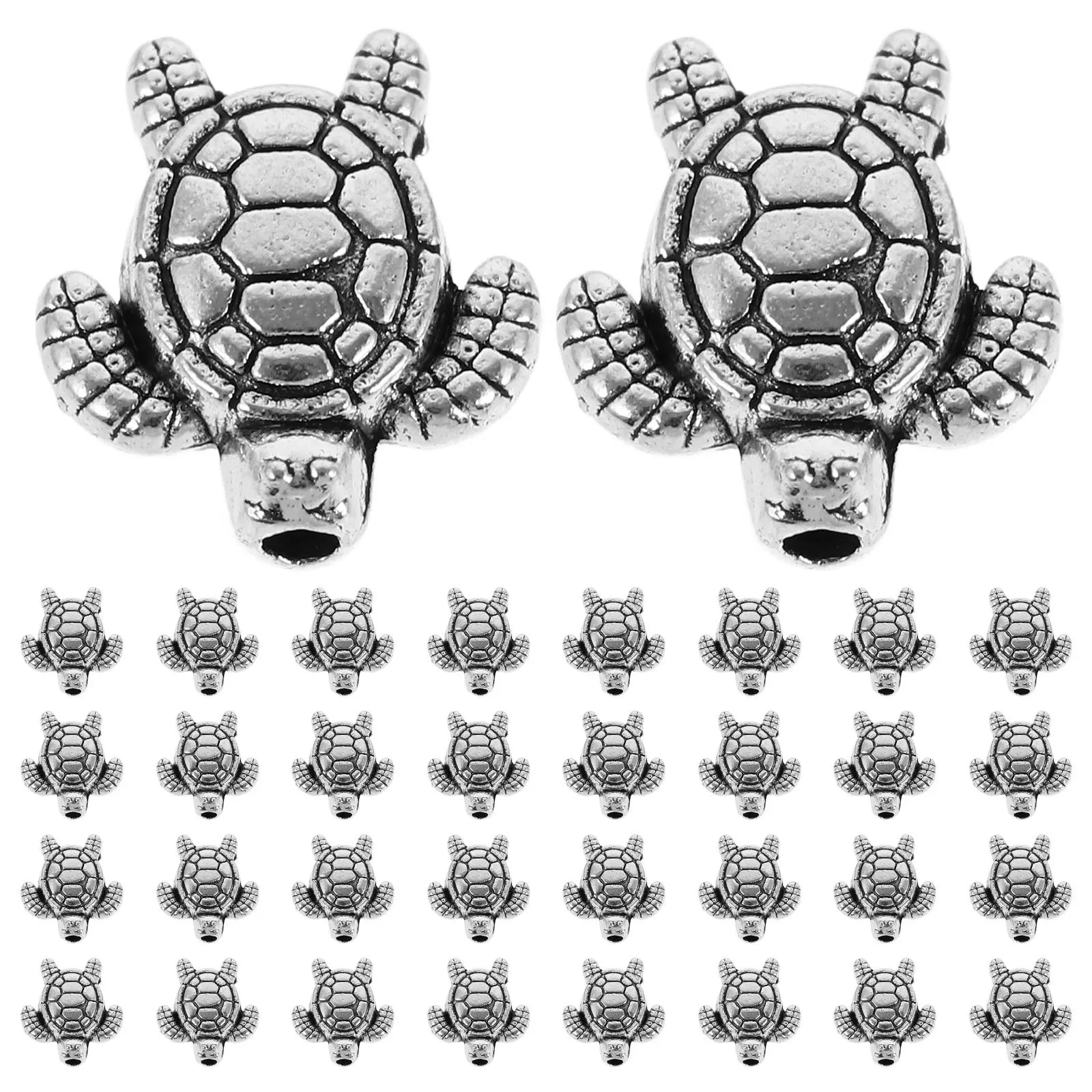 

100 шт., ретро-разделительные бусины в виде черепахи, металлические аксессуары «сделай сам», для ожерелья, браслета, изготовления ювелирных изделий, бусины в виде черепахи, бусины из бисера