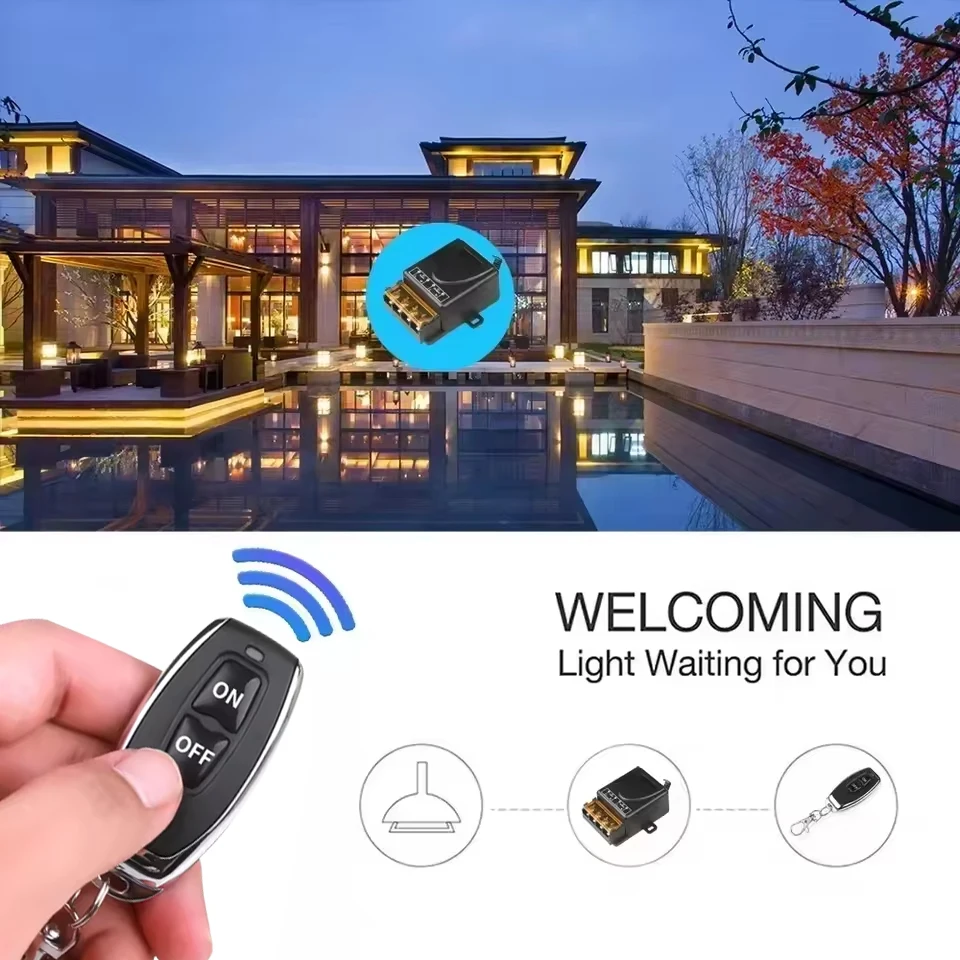التيار المتناوب 110 فولت 220 فولت 30A نظام إرسال التتابع على إيقاف RF 433 ميجا هرتز اللاسلكية التحكم عن بعد التبديل لسخانات المياه السقف LED مصباح