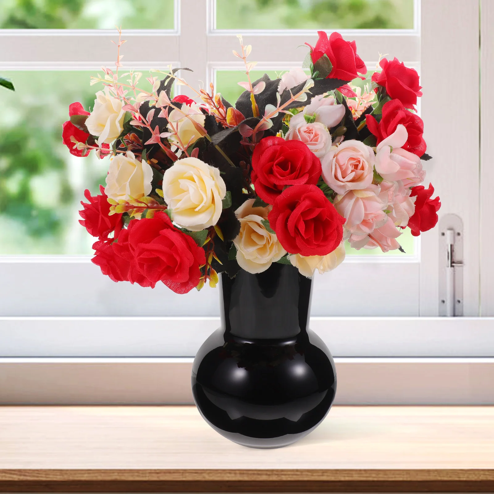 

Decorative Flower Vase Small Clear Glass Simple Style Desktop Planter for Office Home Table Decoration