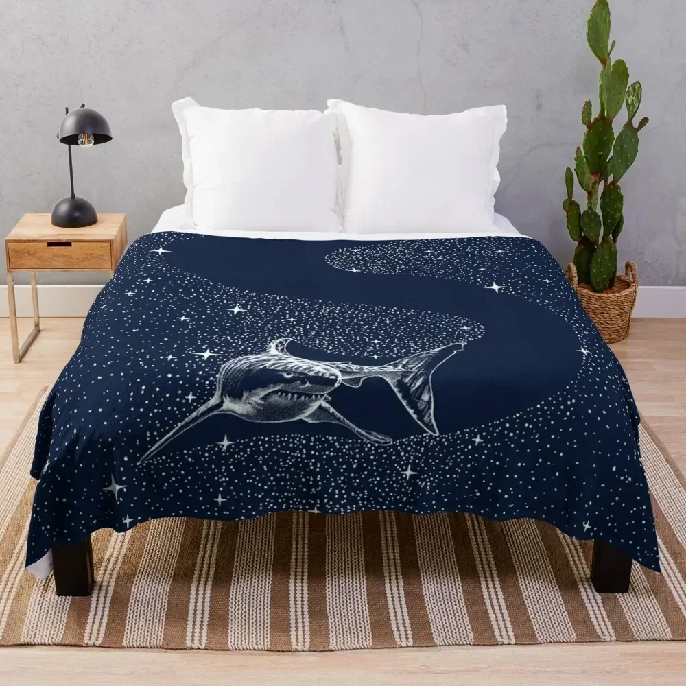 

Starry Shark Throw Blanket Luxurious Soft Fuzzy Blanket for Sofa Bed