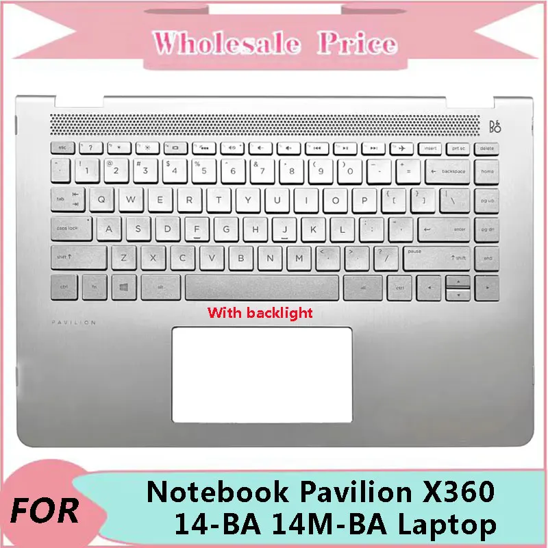 

Новая Оригинальная клавиатура для ноутбука HP Pavilion X360 14-BA 14M-BA TPN-W125, подставка для ноутбука, искусственная клавиатура, английская версия, верхняя крышка