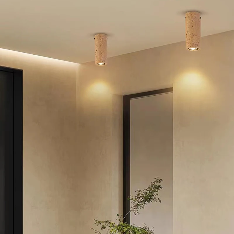 Cylindrical Natural Stone Dining Room Ceiling Light Parlor Aisle Corridor Hanging Lamp E27 Dropshipping 110-240V