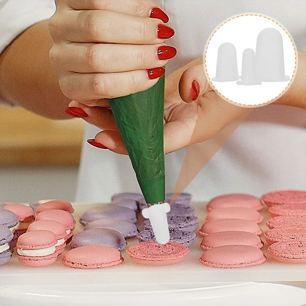 

6Pcs Piping Tip Protection Covers Premium Silicone Material Strong Adsorption for Cake Frosting Nozzles Dry-Proof Design