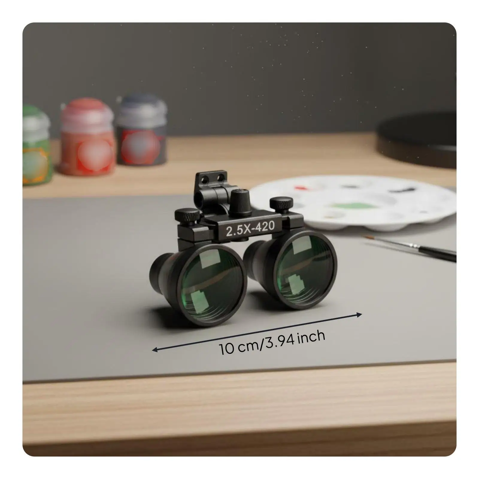Magnifying Headset with Interchangeable Magnification Optical Lens for Intricate Detailing and Hobby Workspace