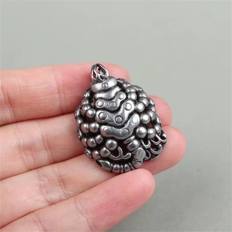 Vintage Flame Iron Scorpion Pendant Male Choker Accessories Blessing Buddha Vajra Pestle Necklace For Men Jewelry