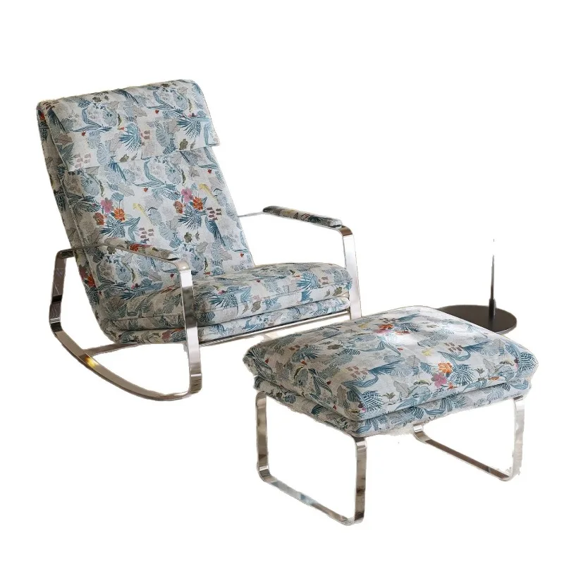 

Стул для отдыха из нержавеющей стали Happy Chair Китайский антикварный стул для гостиной Wabi Sabi Ленивый диван Кресло-качалка