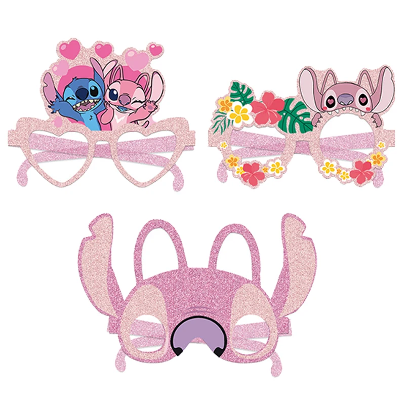 12pcs Disney Lilo & Stitch Party Decoration Paper Glasses Masks Photo Cosplay Props Children\'s Happy Birthday Party Supplies