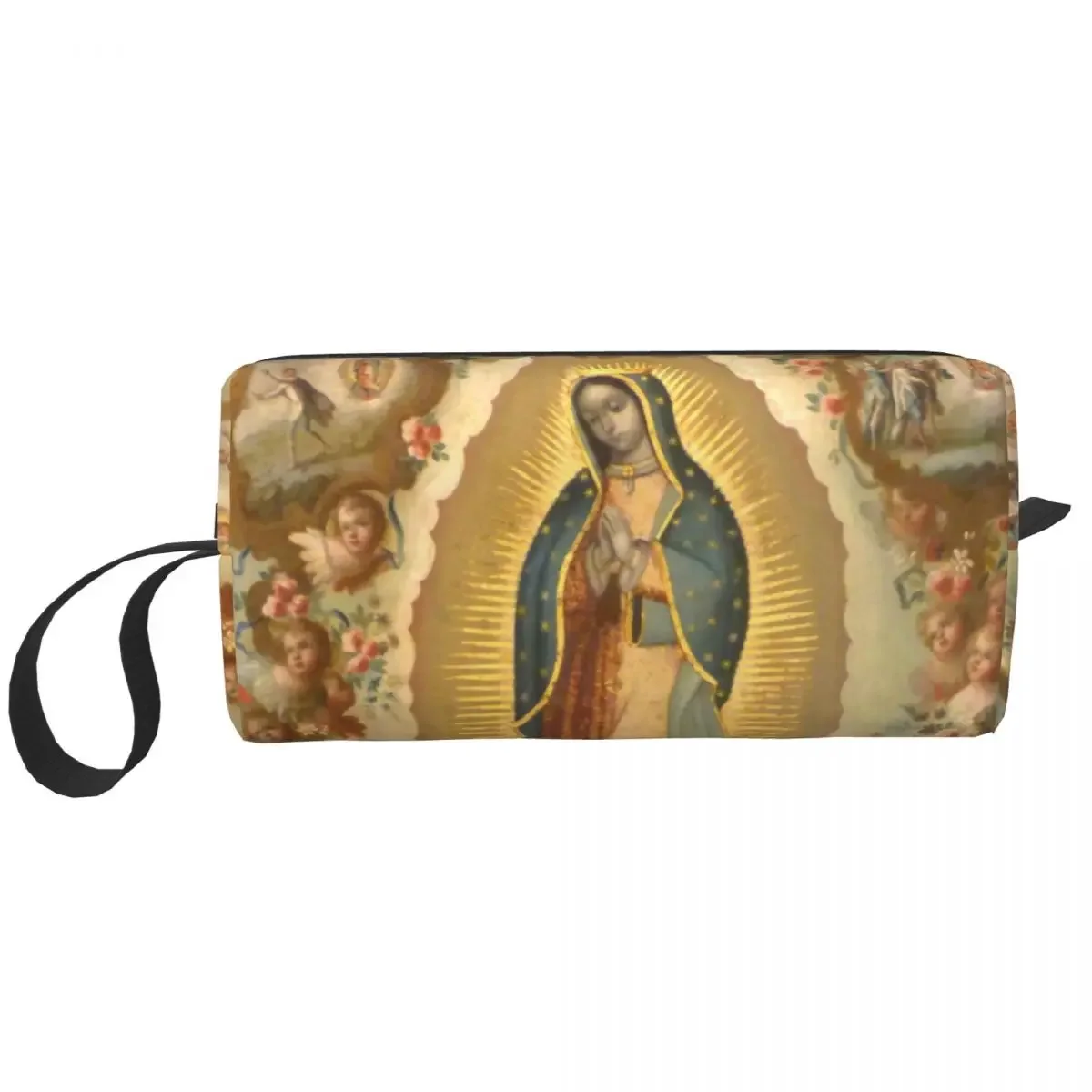 Virgin Of Guadalupe Virgin Mary Makeup Bag Women Travel Cosmetic Organizer Cute Mexico Catholic Saint Storage Toiletry Bags