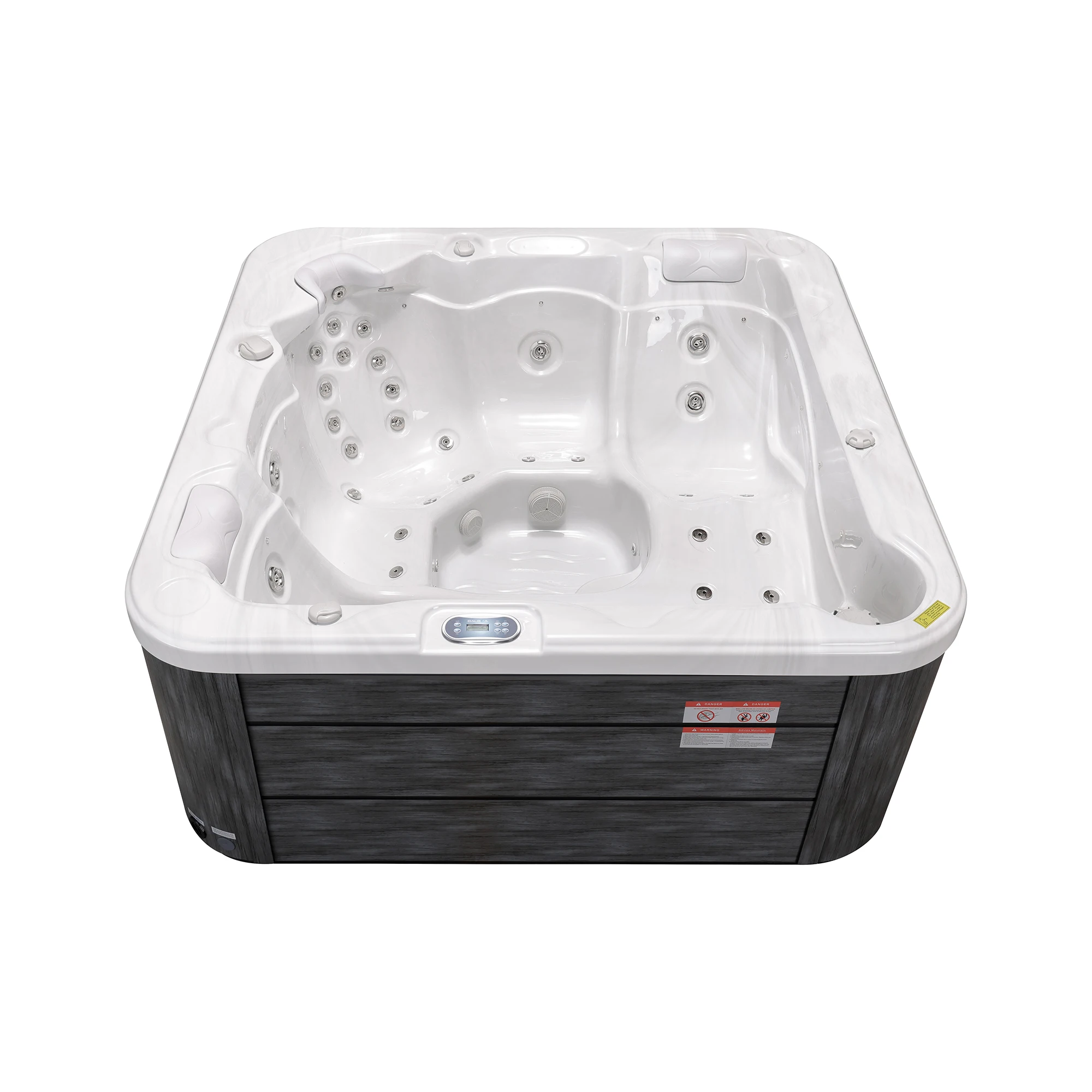 5-Person Hot Tub, 200 x 200 x 88 cm Acrylic Whirlpool Spa Tub, WIFI Smart Controlled Outdoor Massage Freestanding Spa