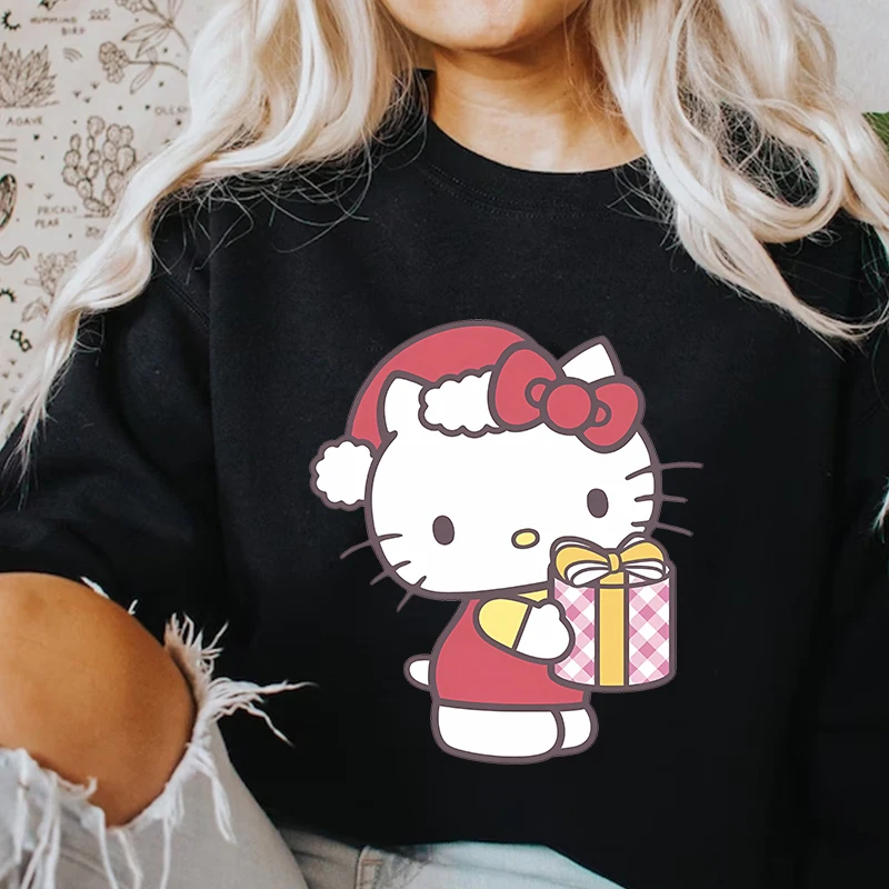 

Woman Hello Kitty Hoodies Autumn Fashion Long Sleeves Mickey Trends Ladies Top Disney Hoodie New Hot Christmas Clothing