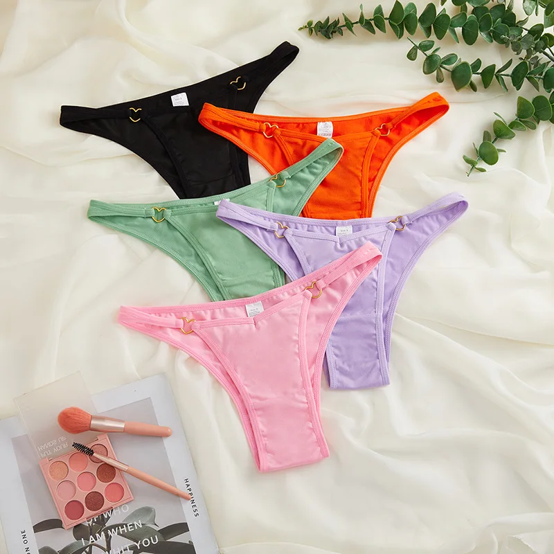 Women underwear triangle pants female cotton crotch simple panty non-marking mid-waist ladies panties solid color breifs