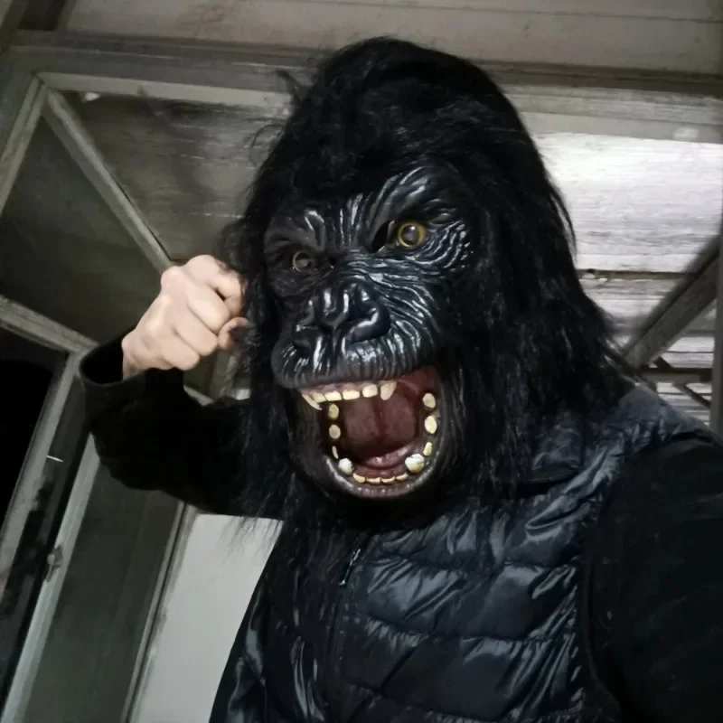 2025 HalloweenKoning Kong Masker Horror Dier Gorilla Aap Masker Nieuwintang Cosplay Kostuum Hoofddeksel Dier Feest Chimpansee