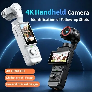 4K Handheld Gimbal Camera Face Recognition Auto‑Follow Anti‑Shake Vlog Cam Portable Pocket Video Camera for Travel Shooting