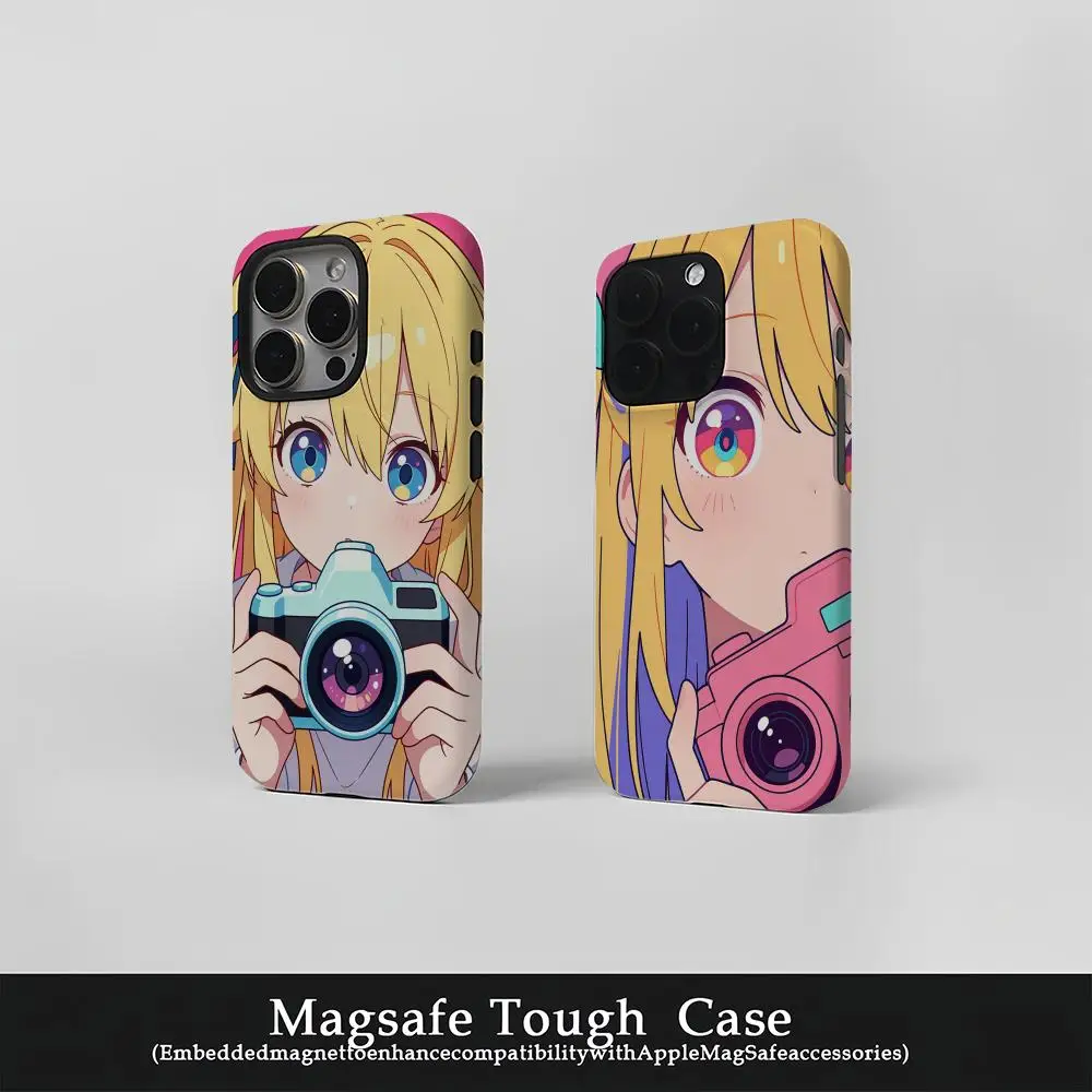 

Cute girl taking photos Phone Case Film Korean INS for iPhone 16 15 14 13 12 11 Pro Max Plus Luxury Magnetic Double-layer Cover