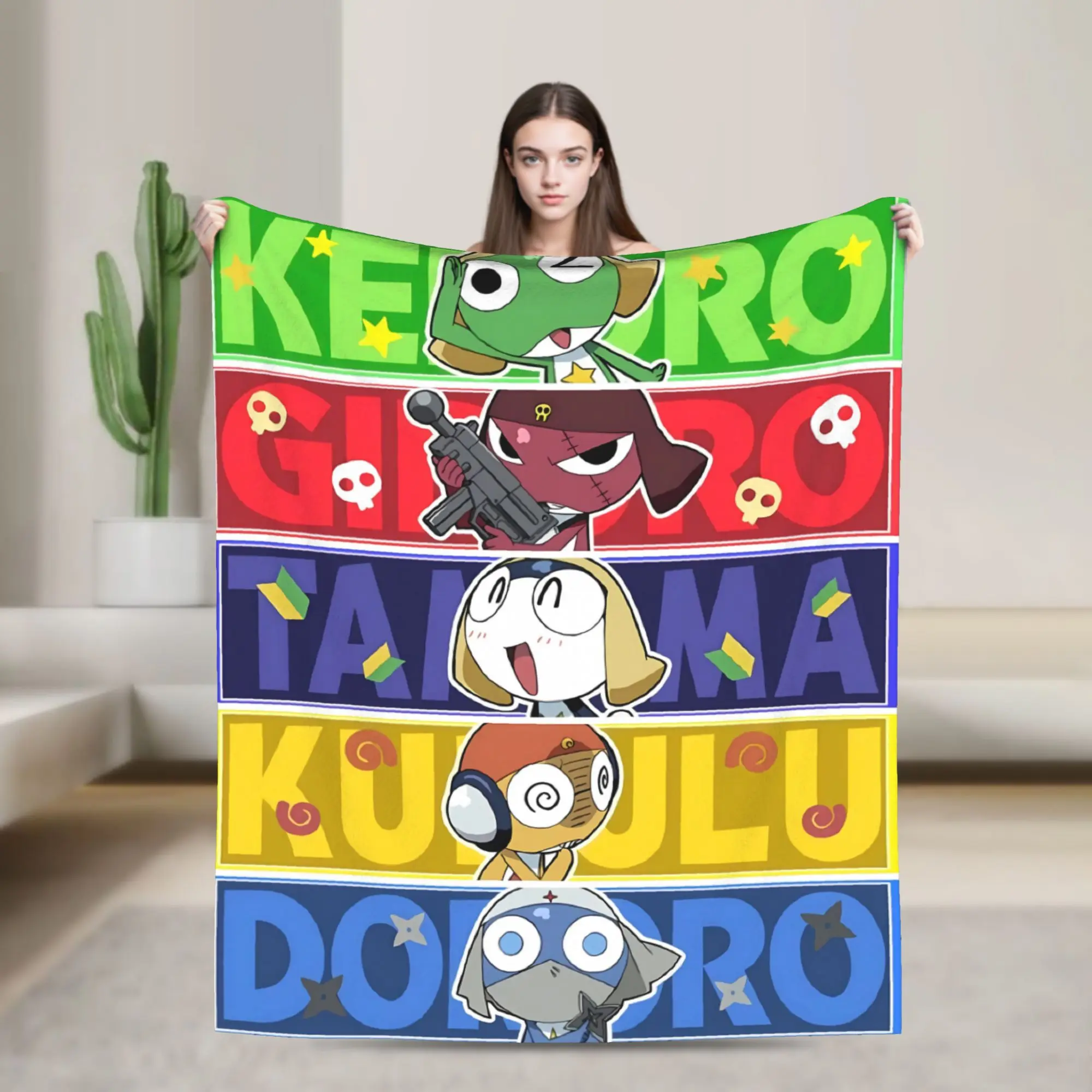 Keroro Plush Blanket Boy Girl  Flannel Throw Blanket For Living Room Super Warm Custom DIY Quality Bedspread Gift Idea