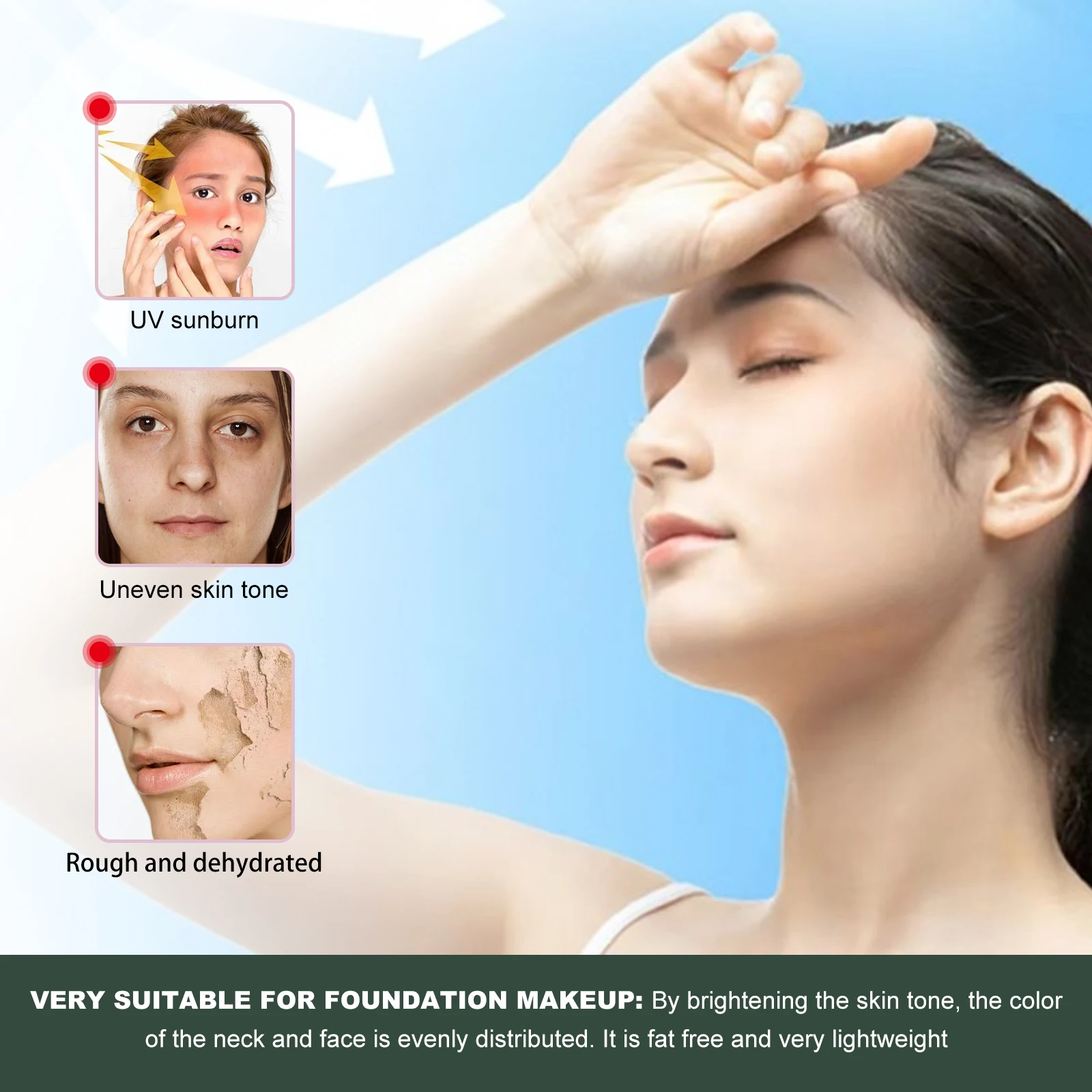 كريم وجه خفيف الوزن واقي من الشمس SPF 50 مللي غير دهني مرطب لهجة البشرة حماية من الأشعة فوق البنفسجية الشعاب المرجانية آمن للاستخدام اليومي تحت المكياج