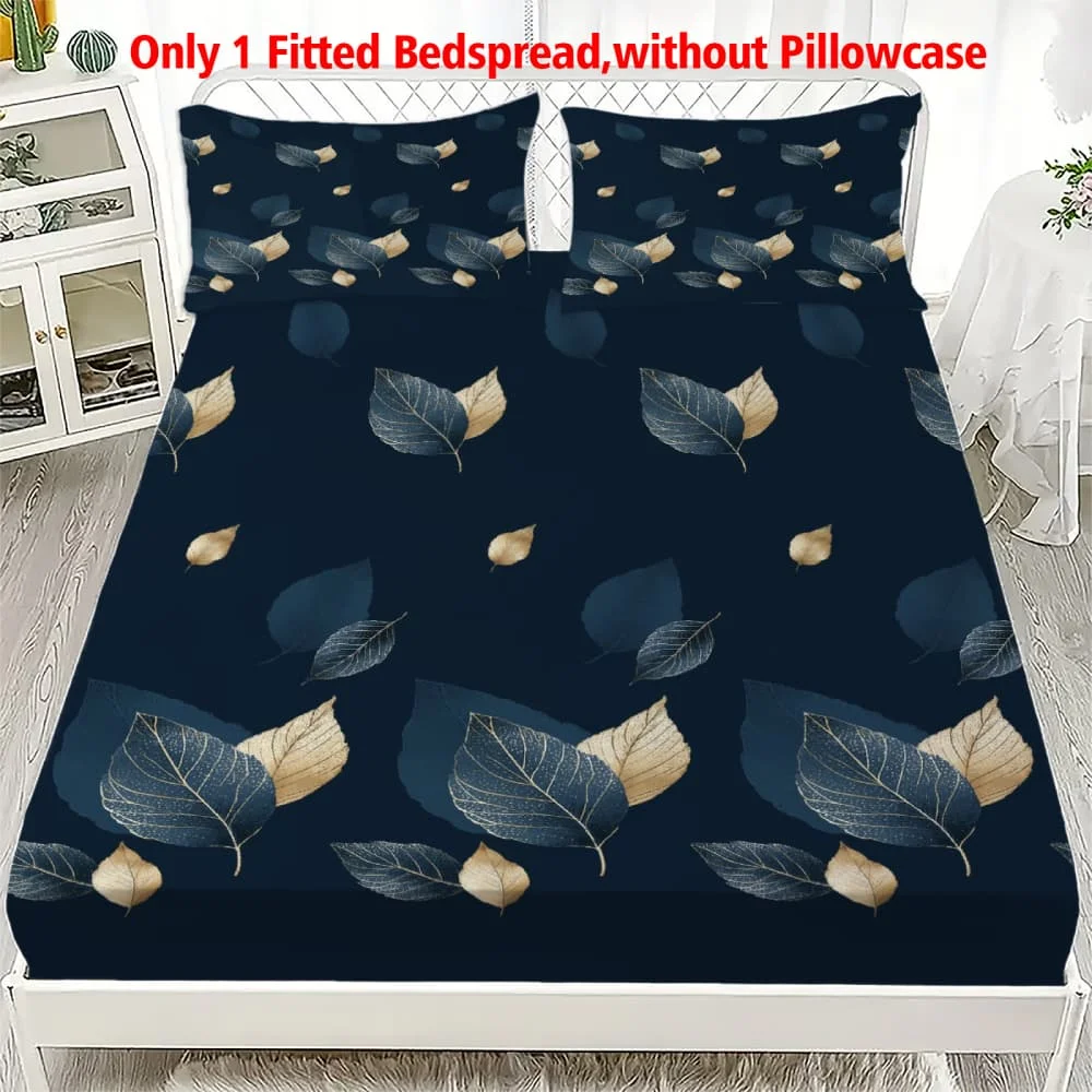 1 Stück Luxuriöser Bettüberwurf mit Goldblatt-Druck, Elastischer Matratzenbezug mit Tiefen Taschen für Einzel-, Doppel-, Queen- und King-Betten, Schlafzimmer-Dekoration