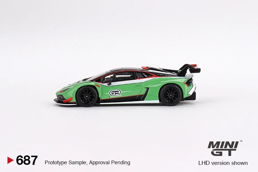 MINI GT 1:64 Lamborghini huracan GT3 EVO2 presentazione MGT00687-CH auto Diecast modello di veicolo giocattolo