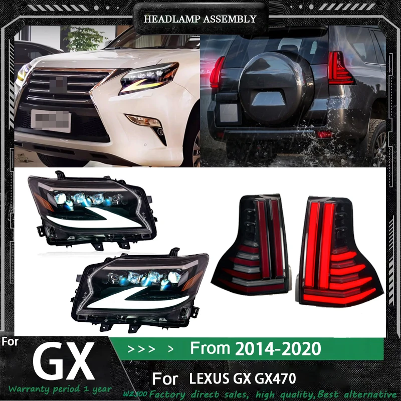

Car Headlights+Taillamp For Lexus GX GX400 GX460 14-20 new style full LED Headlamp Assembly Upgrade Projector Lens Accessories