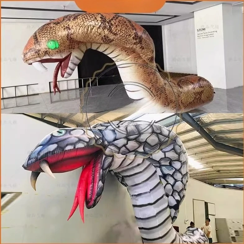 Inflatable simulation python, giant python, cobra, air model, New Year's zodiac, forest horror, Halloween party hanging set
