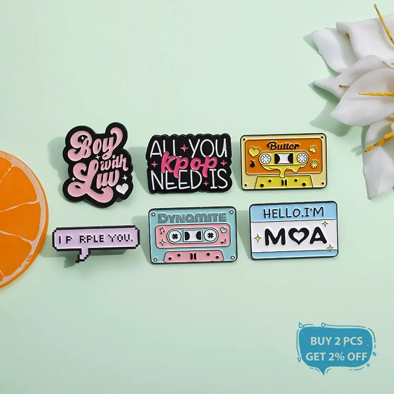 Yellow Butter Tape Enamel Pins Creative All You Need Is Kpop Brooches Lapel Backpack Badge Jewelry Gifts Accessories