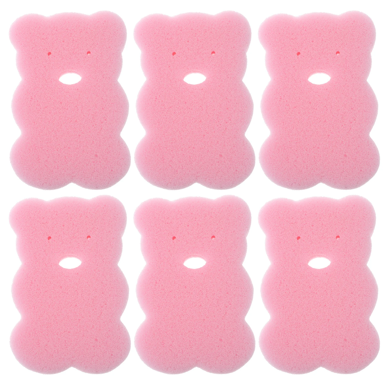 6Pcs Baby Bath Sponges Bear Shape Shower Sponges Bathroom Supplies for Infants Kids Adults