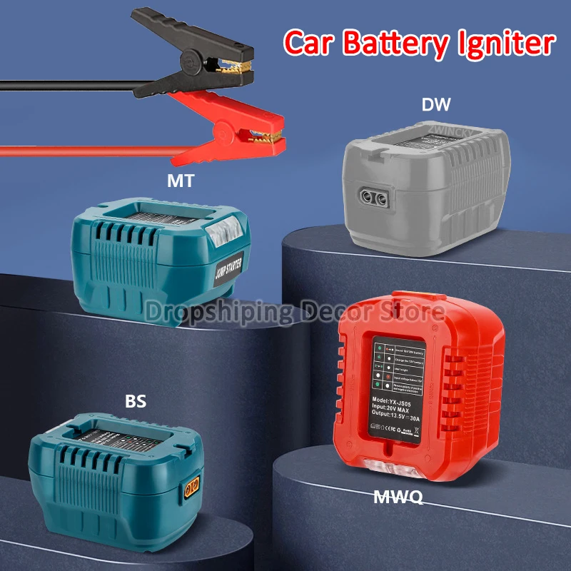 

Car Battery Igniter Jumper Cables For Makita/Dewal/Milwaukee/Bosch 18V Battery Car Jump Starting Adapter Battery Booster Cable