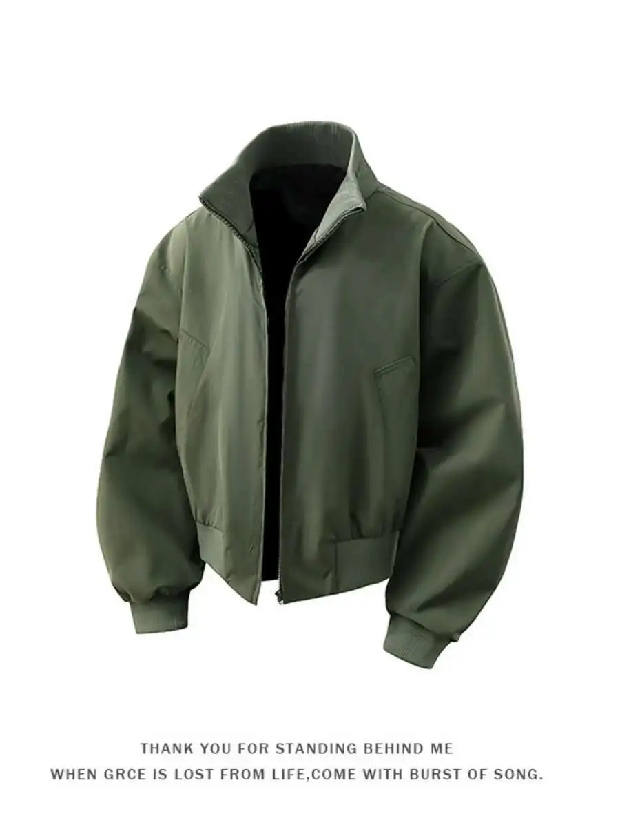 

Мужская бейсбольная куртка в стиле ретро в американском стиле с воротником-стойкой, весна-осень, новый тренд, брендовая свободная посадка, легкий вес